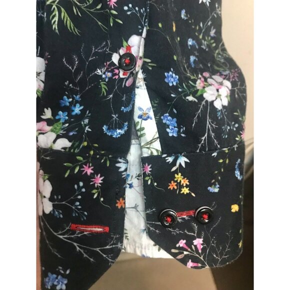7 Downie Shirt Mens 2X Black Floral Long Sleeve Button Cotton Plus Size - Picture 3 of 3